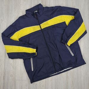 Vintage 80s Lavon Sportswear Men’s XXL 2XL Blue Gold Nylon Windbreaker Jacket
